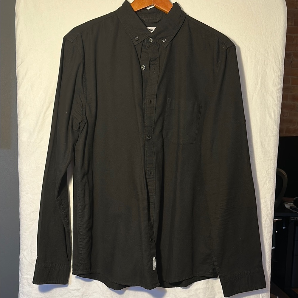 Express Black Casual Button Down Shirt